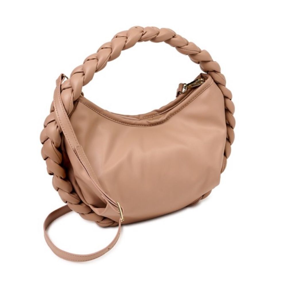 Madden NYC Women's Braided Crossbody Bag Nude